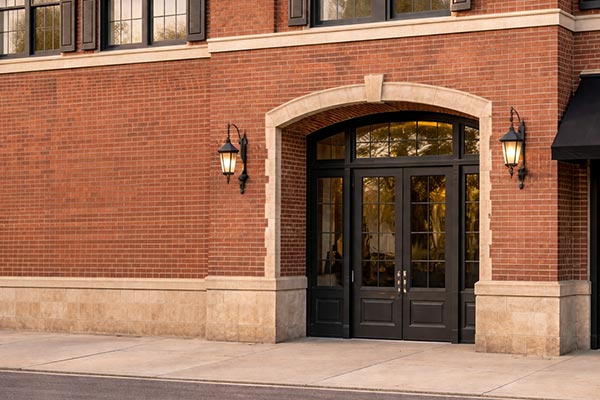 Commercial building after sandblasting